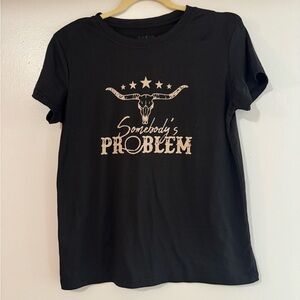 ‘Somebody’s PROBLEM’ Black Graphic Women's Top